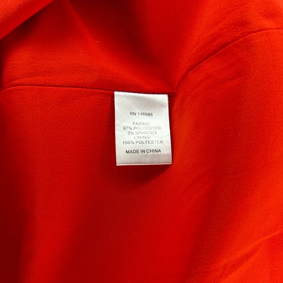 Women’s Designer Abbey Glass Red Poly Blend Geometric Bow MIDI Dress Size Small - Picture 4 of 8